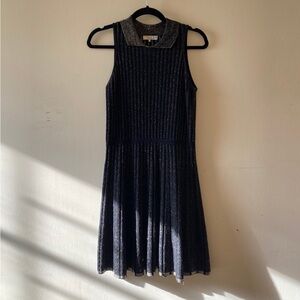 Parker Holiday Sparkle Collared Dress Pleated Skirt